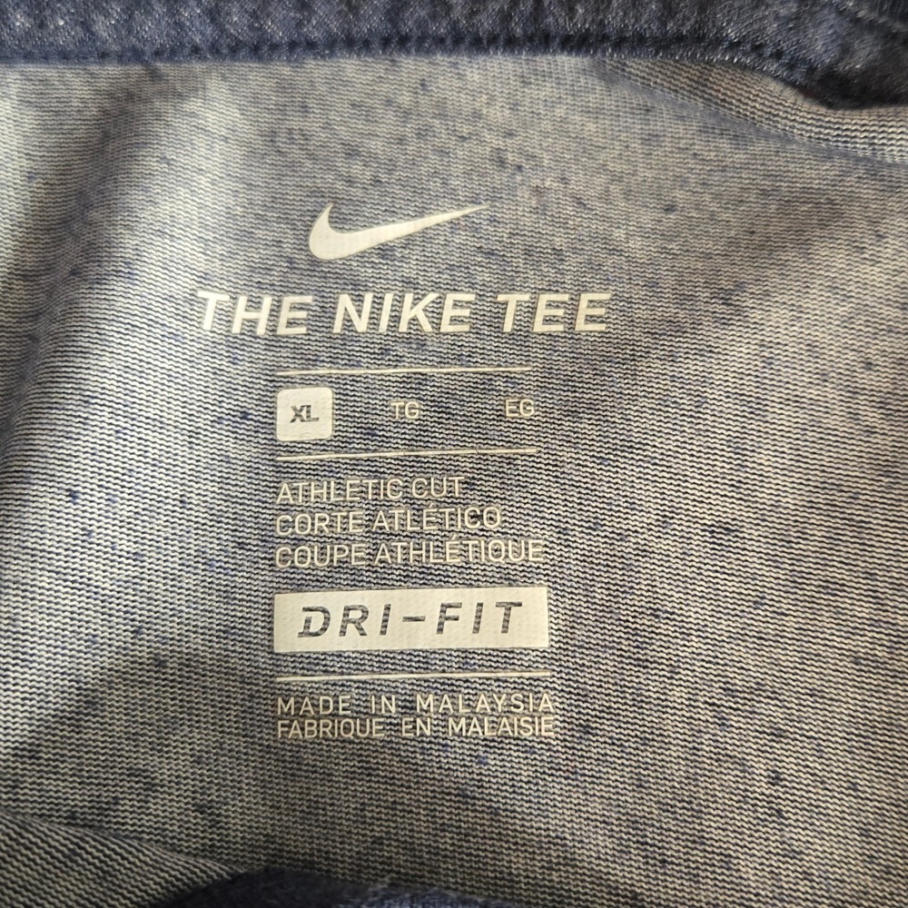 Nike Dri-FIT Athletic Cut T-Shirt The Nike Tee Training Gym Blue‎ Mens XL - Picture 3 of 6
